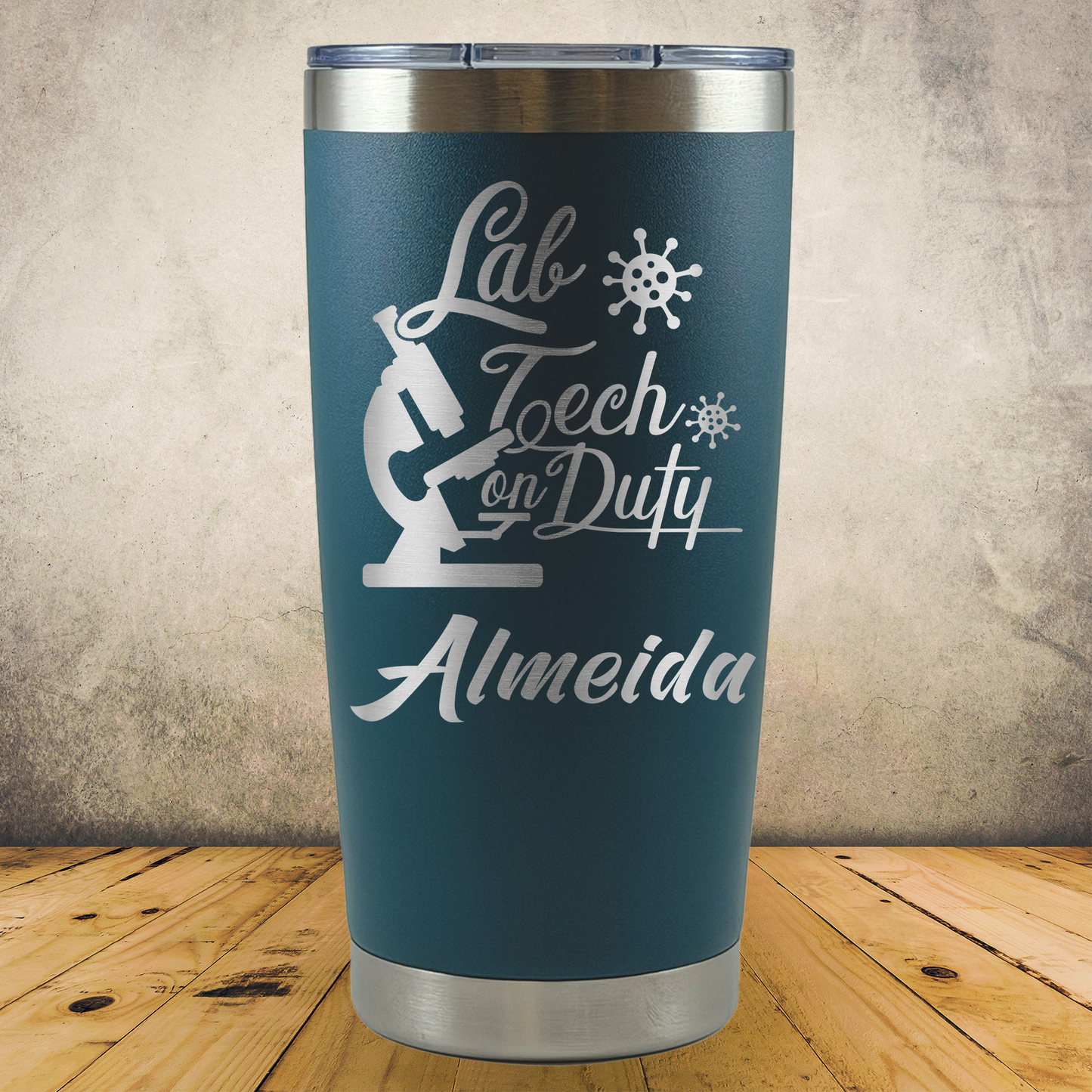 Personalized Lab Tech Tumbler, Custom 20oz Laboratory Technician Laser Engraved Stainless Steel Cup