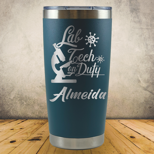 Personalized Lab Tech Tumbler, Custom 20oz Laboratory Technician Laser Engraved Stainless Steel Cup