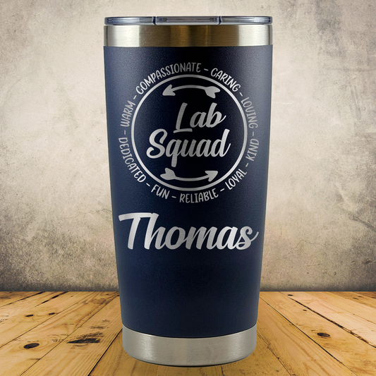 Personalized Lab Tech Tumbler, Custom 20oz Laboratory Technician Laser Engraved Stainless Steel Cup