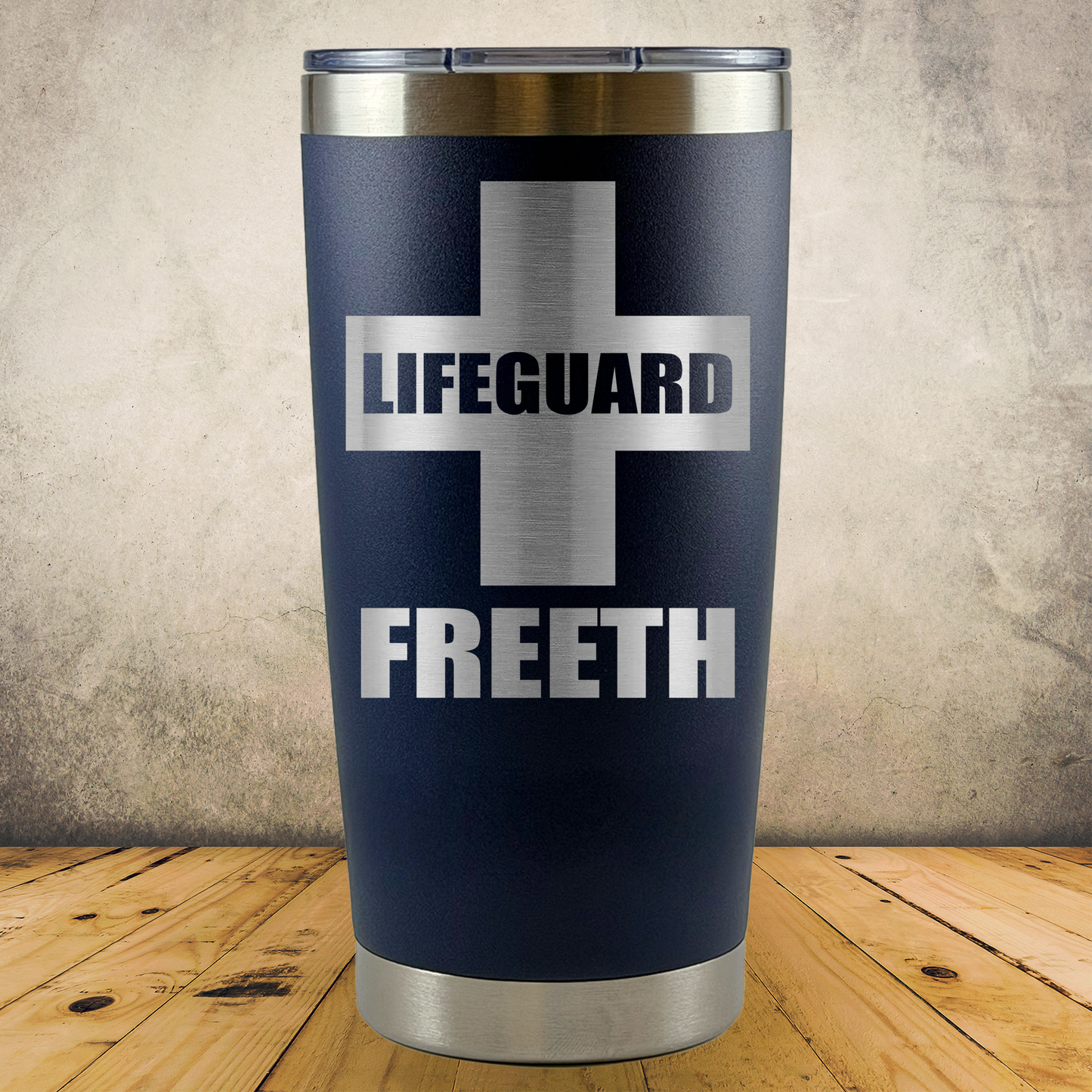 Personalized Lifeguard Tumbler 20oz Stainless Steel Cup, Custom Laser Engraved Lifeguard Gift, Beach Rescue Crew