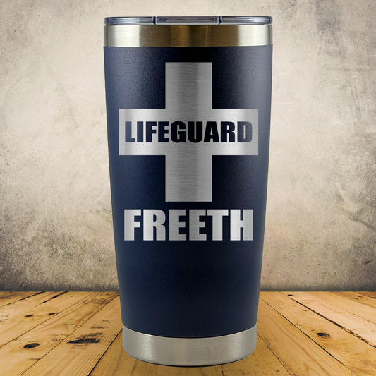 Personalized Lifeguard Tumbler 20oz Stainless Steel Cup, Custom Laser Engraved Lifeguard Gift, Beach Rescue Crew