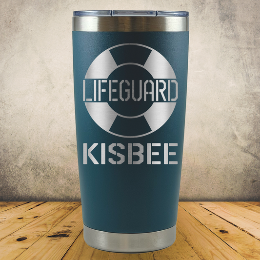 Personalized Lifeguard Tumbler 20oz Stainless Steel Cup, Custom Laser Engraved Lifeguard Gift, Beach Rescue Crew