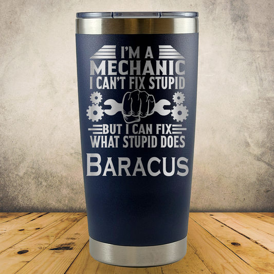 Personalized Mechanic Tumbler, Custom 20oz Laser Engraved Stainless Steel Cup, Automotive Technician Gift