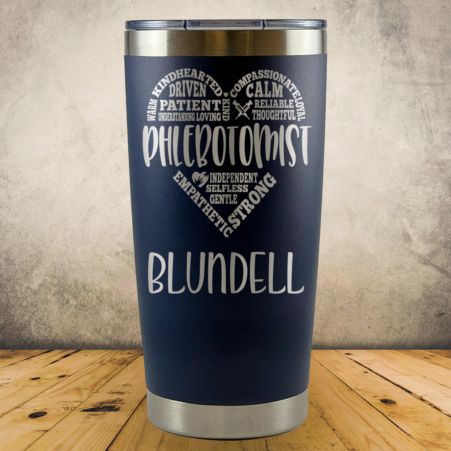 Personalized Phlebotomist Tumbler 20oz Custom Laser Engraved Cup