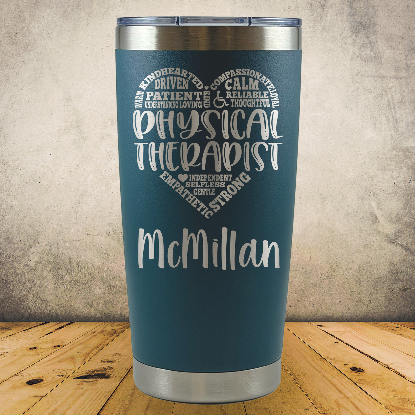 Personalized Physical Therapist Tumbler 20oz Custom Laser Engraved Cup