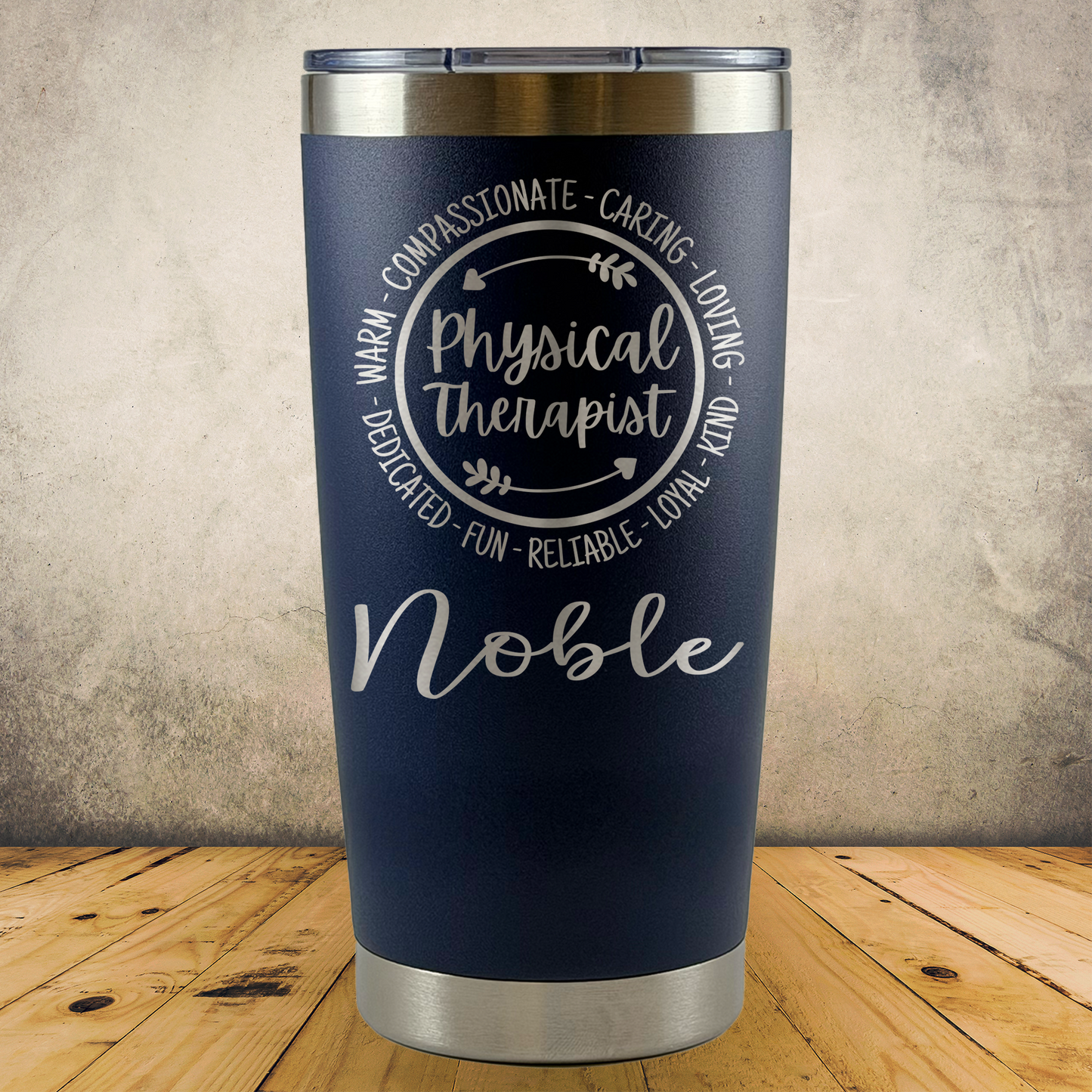 Personalized Physical Therapist Tumbler 20oz Custom Laser Engraved Cup