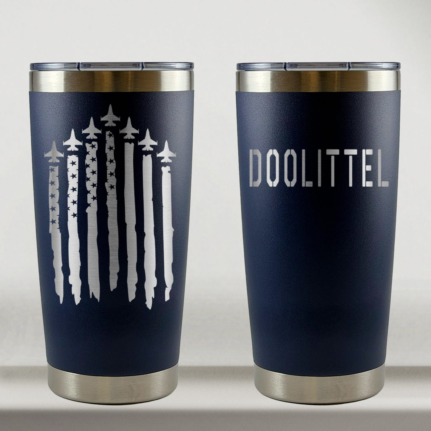 Personalized Pilot Tumbler, 20oz Stainless Steel Laser Engraved Travel Mug, Custom Aviation Gift for Air Force and Navy Pilot