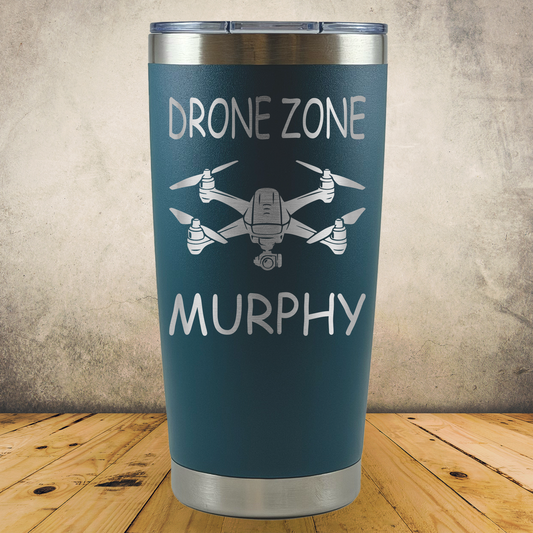 Personalized Drone Pilot Tumbler, 20oz Stainless Steel Laser Engraved Travel Mug, Custom Gift for Dad, Father's Day Gift