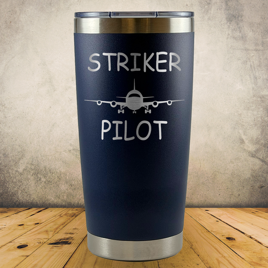 Personalized Pilot Tumbler, 20oz Stainless Steel Laser Engraved Travel Mug, Custom Aviation Gift for Pilot and Co-Pilot