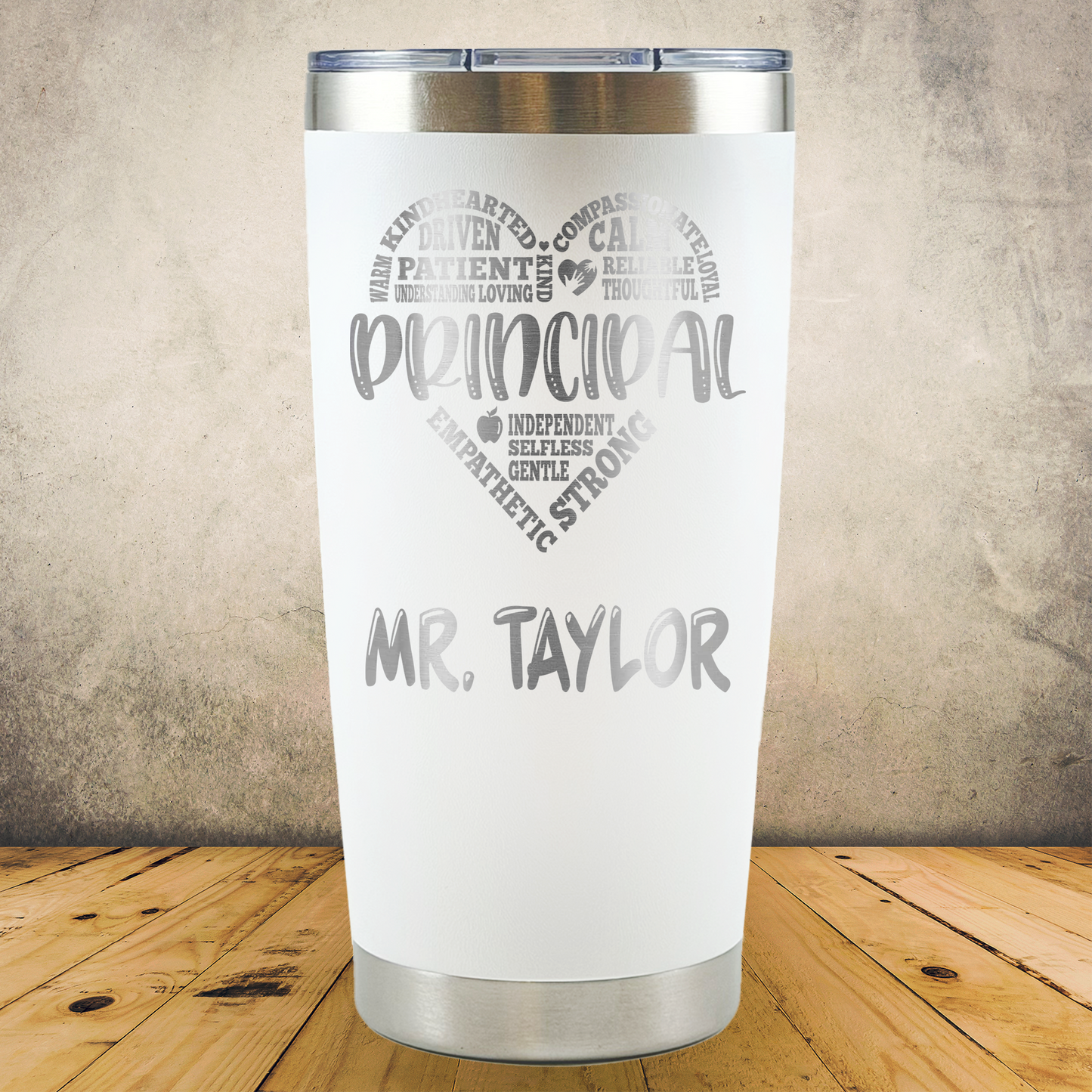 Personalized Laser Engraved Tumbler 20oz Principal, Academic Director, School Administrator, Back to School, End of School Year or Retirement Gift