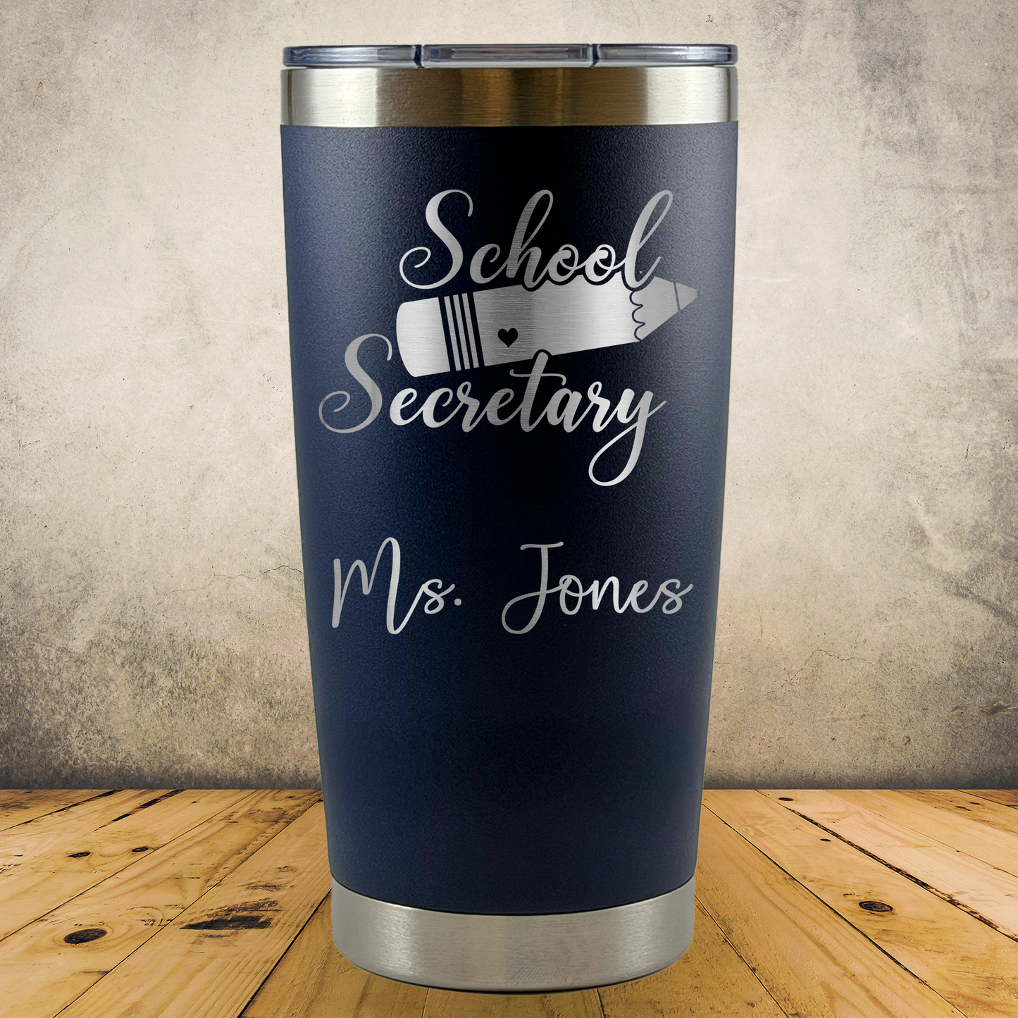 Personalized Laser Engraved Tumbler 20oz for School Office Clerical, Secretary Appreciation Gift, Administrative Assistant Present, Office Managers, End of School Year Gift