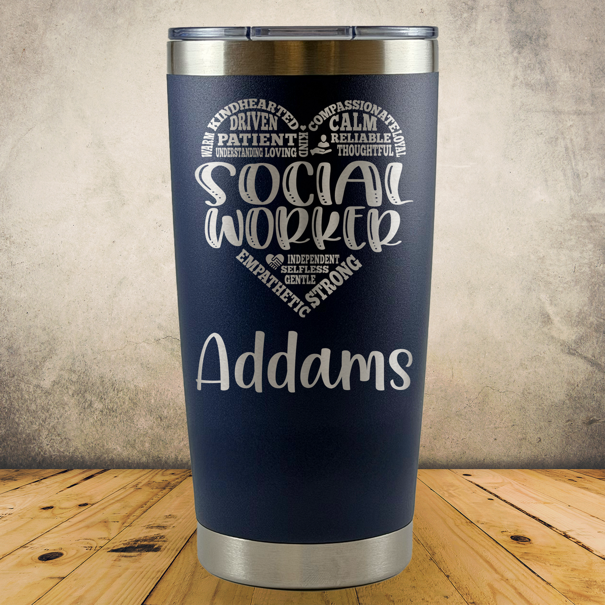Personalized Social Worker Tumbler 20oz Custom Laser Engraved Cup