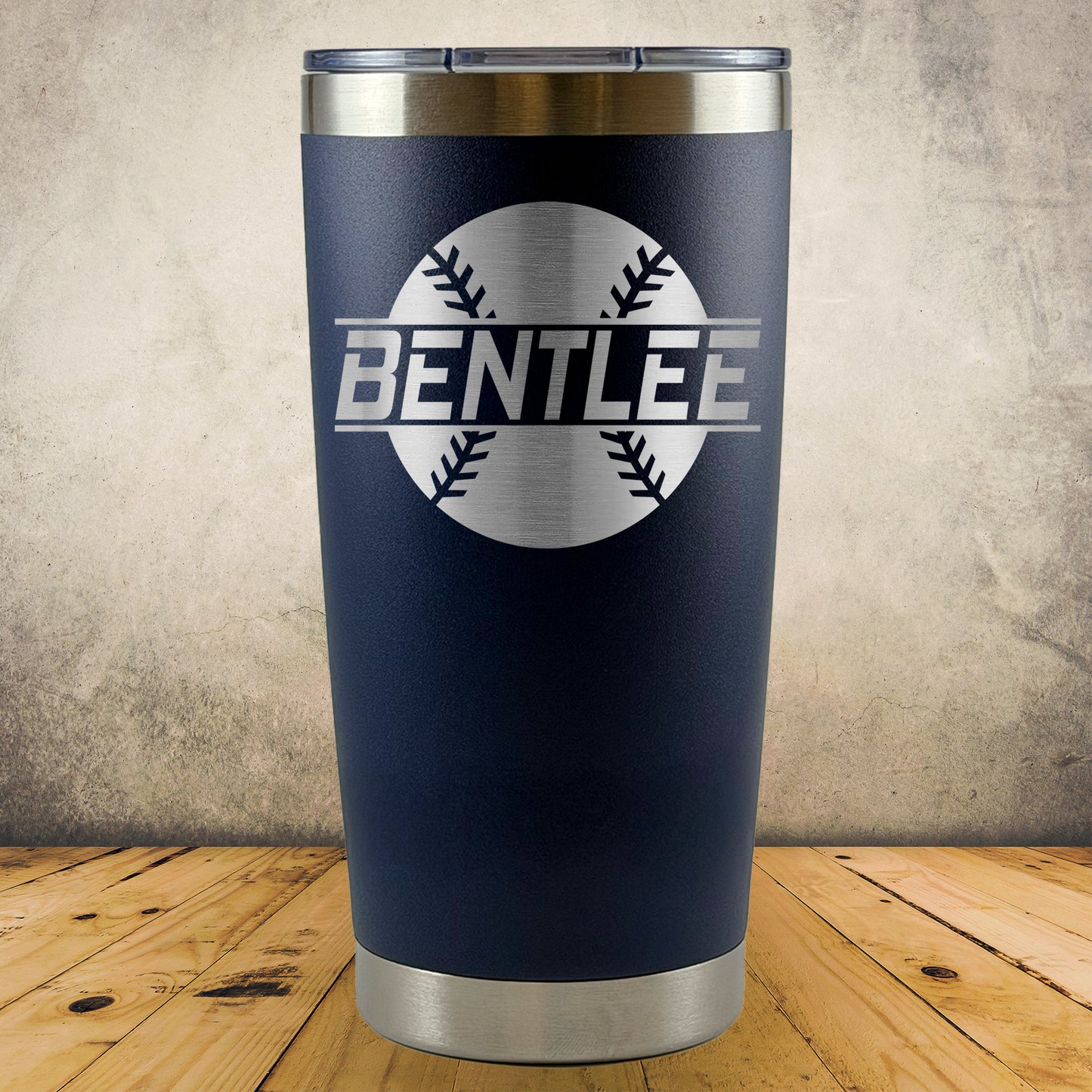 Personalized Baseball and Softball Tumbler, Custom Laser Engraved 20oz Stainless Steel Cup