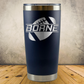 Personalized Football Split Monogram Travel Tumbler - Laser Engraved