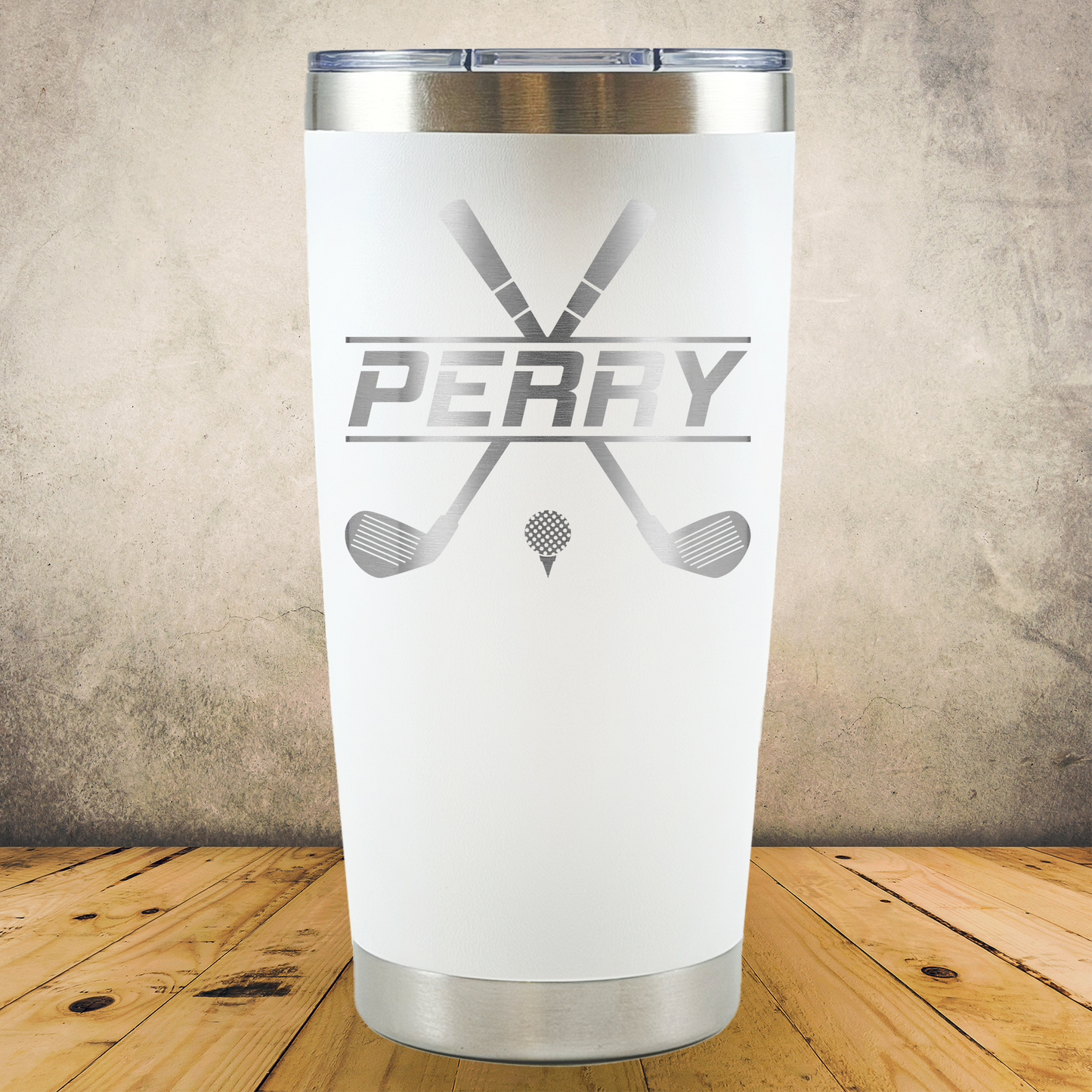 Personalized Golf Split Monogram Travel Tumbler - Laser Engraved
