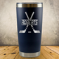 Personalized Hockey Split Monogram Travel Tumbler - Laser Engraved