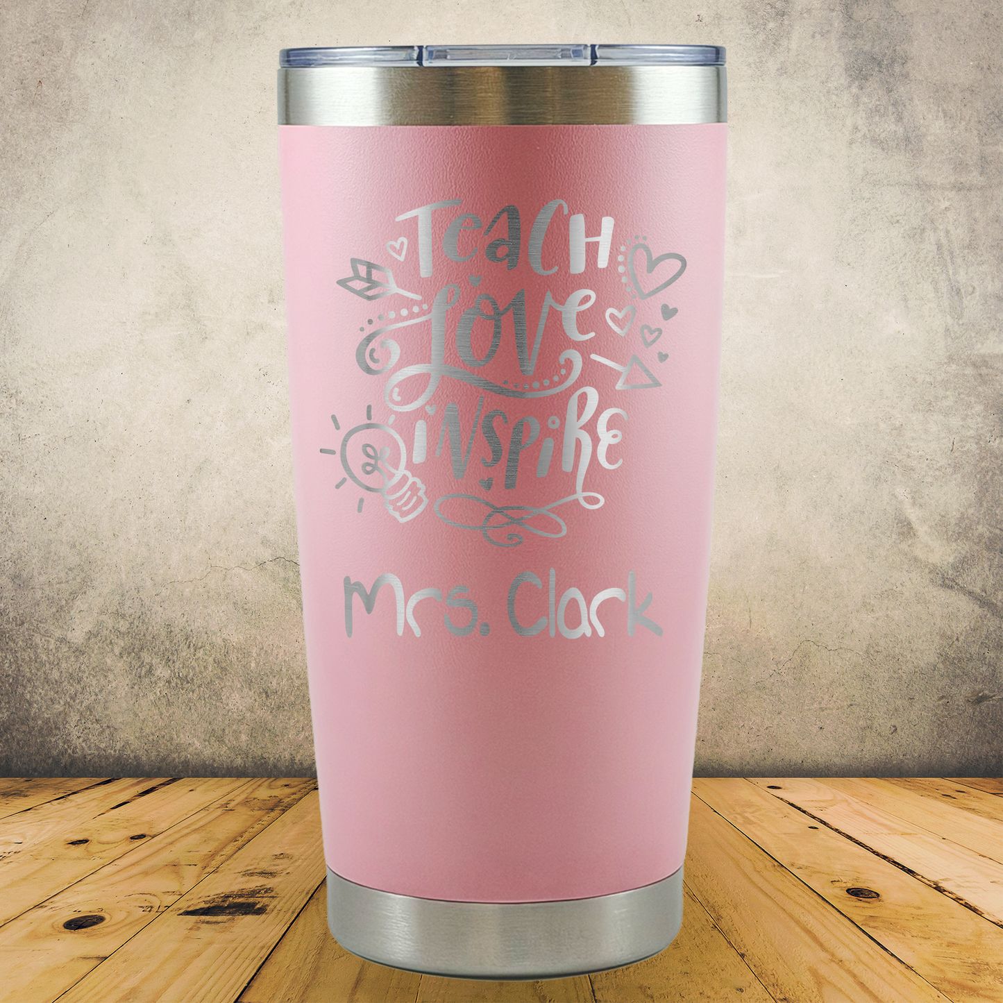 Personalized Laser Engraved Tumbler 20oz Teacher Appreciation or Back to School Gift