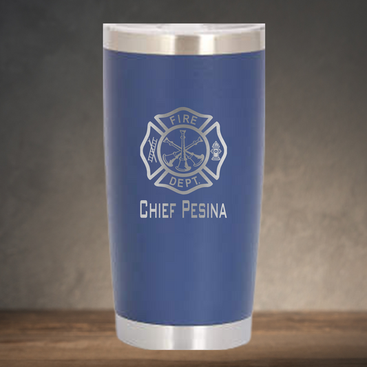 Personalized Firefighter Battalion Chief Travel Tumbler 20 oz - Laser Engraved