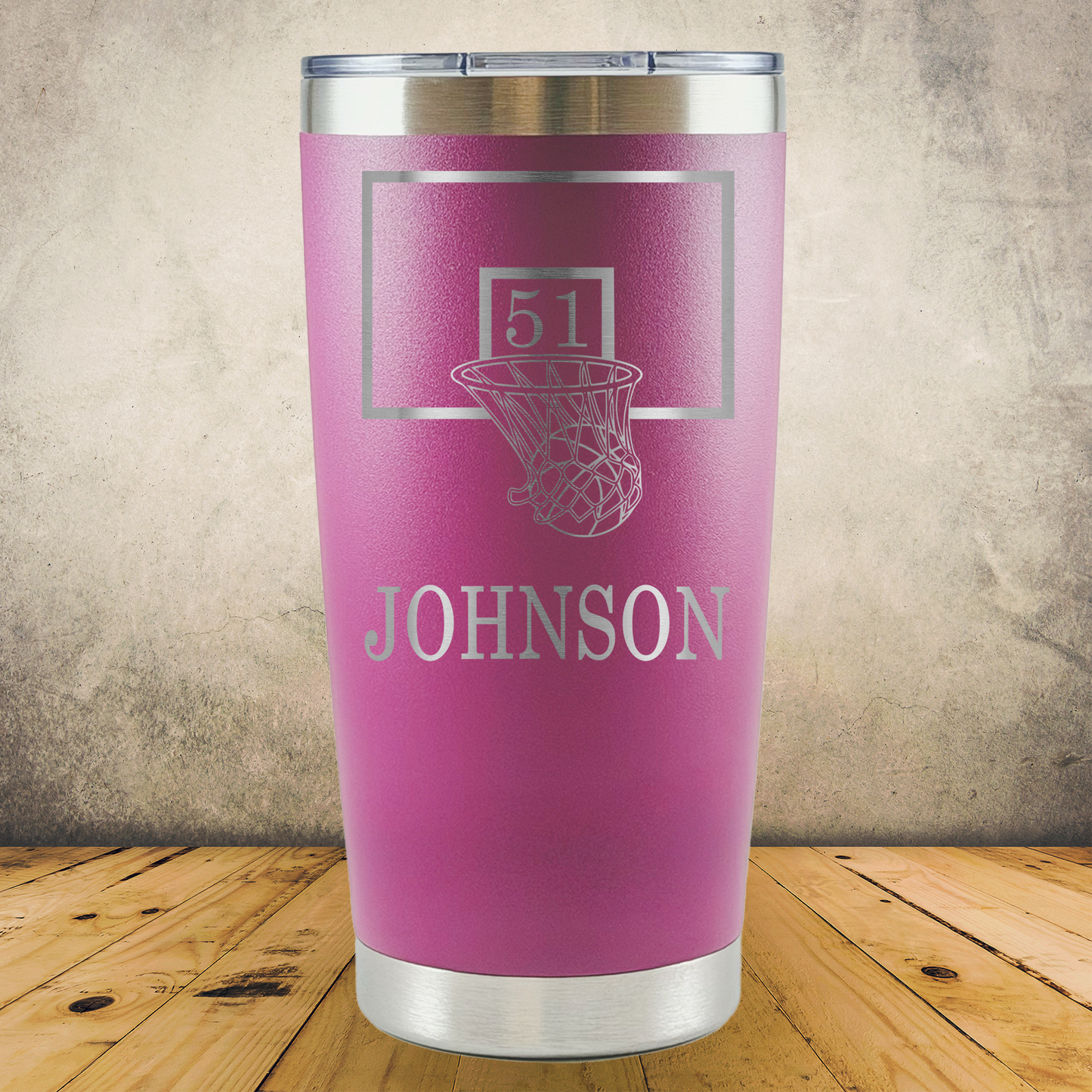 Personalized Laser Engraved Tumbler 20oz Basketball Backboard Gift for Players, Coaches & Fans