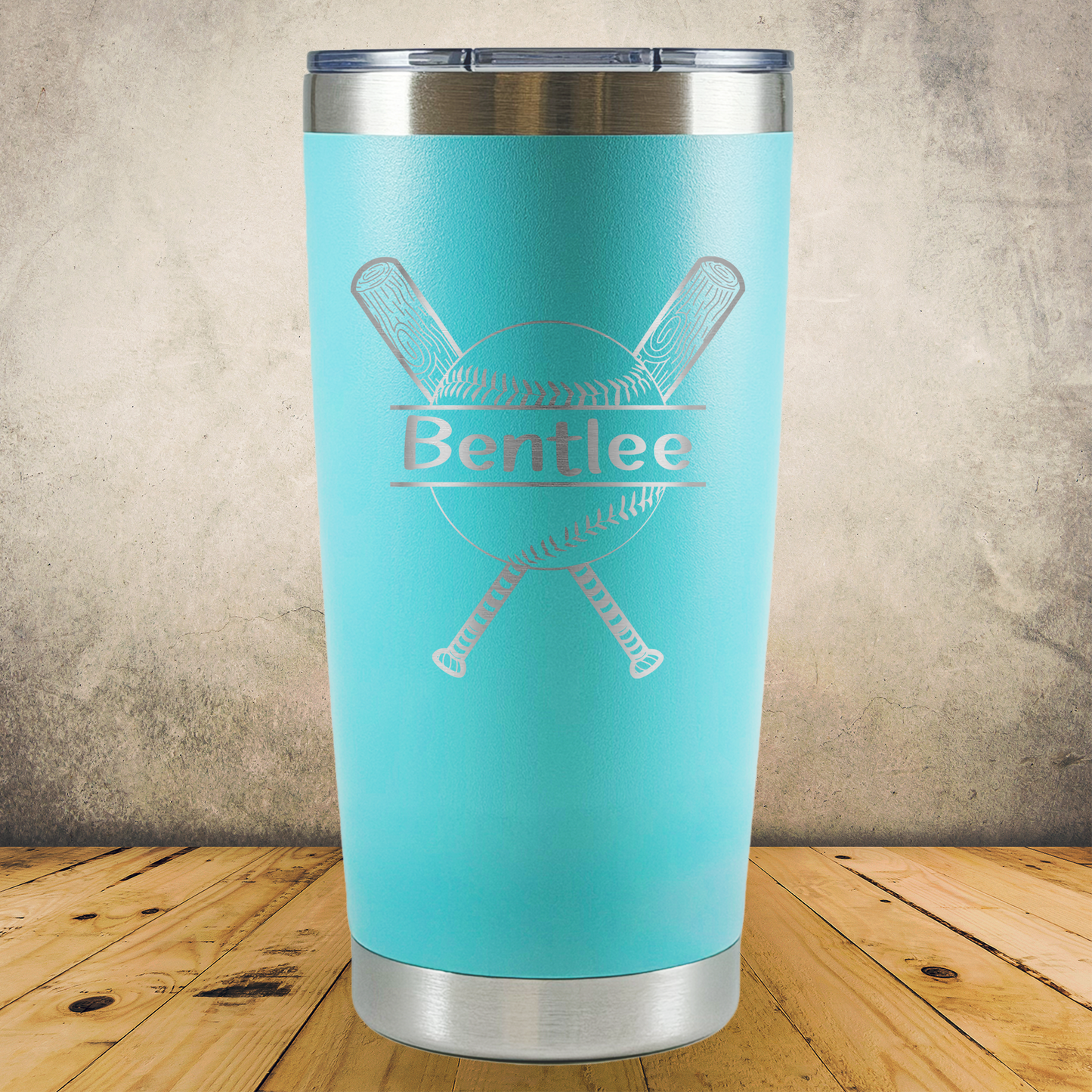 Personalized Laser Engraved Tumbler 20oz Baseball with Bat Gift for Players, Coaches & Fans