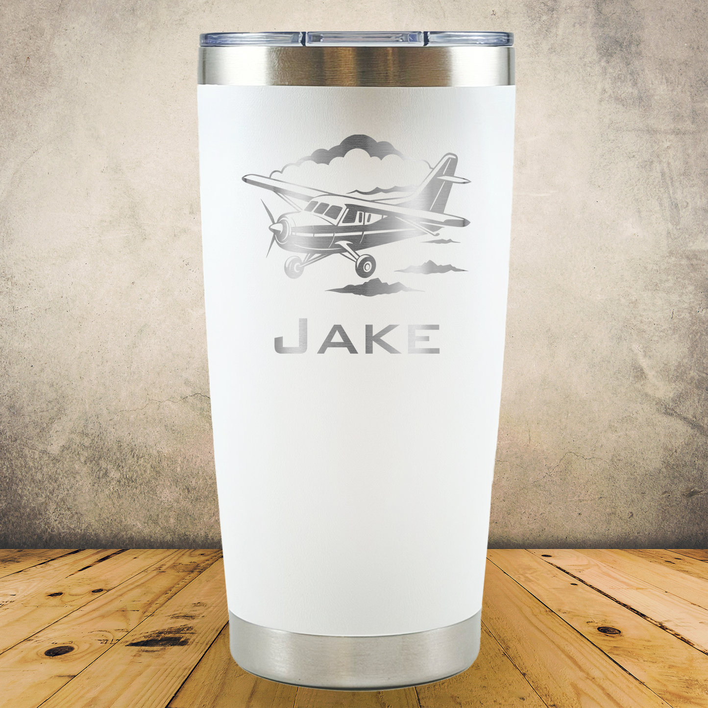 Personalized Laser Engraved Tumbler 20oz for Cessna Airplane and Aviation Gift for Pilots