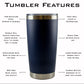 Personalized Cheer Split Monogram Travel Tumbler - Laser Engraved