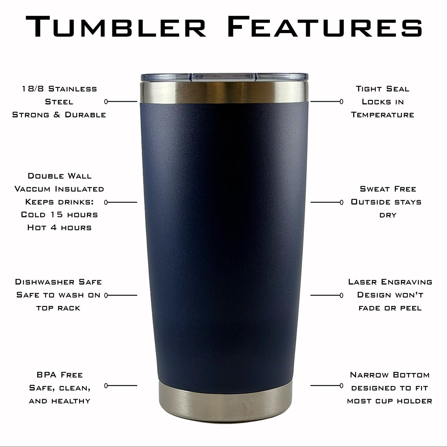 Personalized Cheer Split Monogram Travel Tumbler - Laser Engraved
