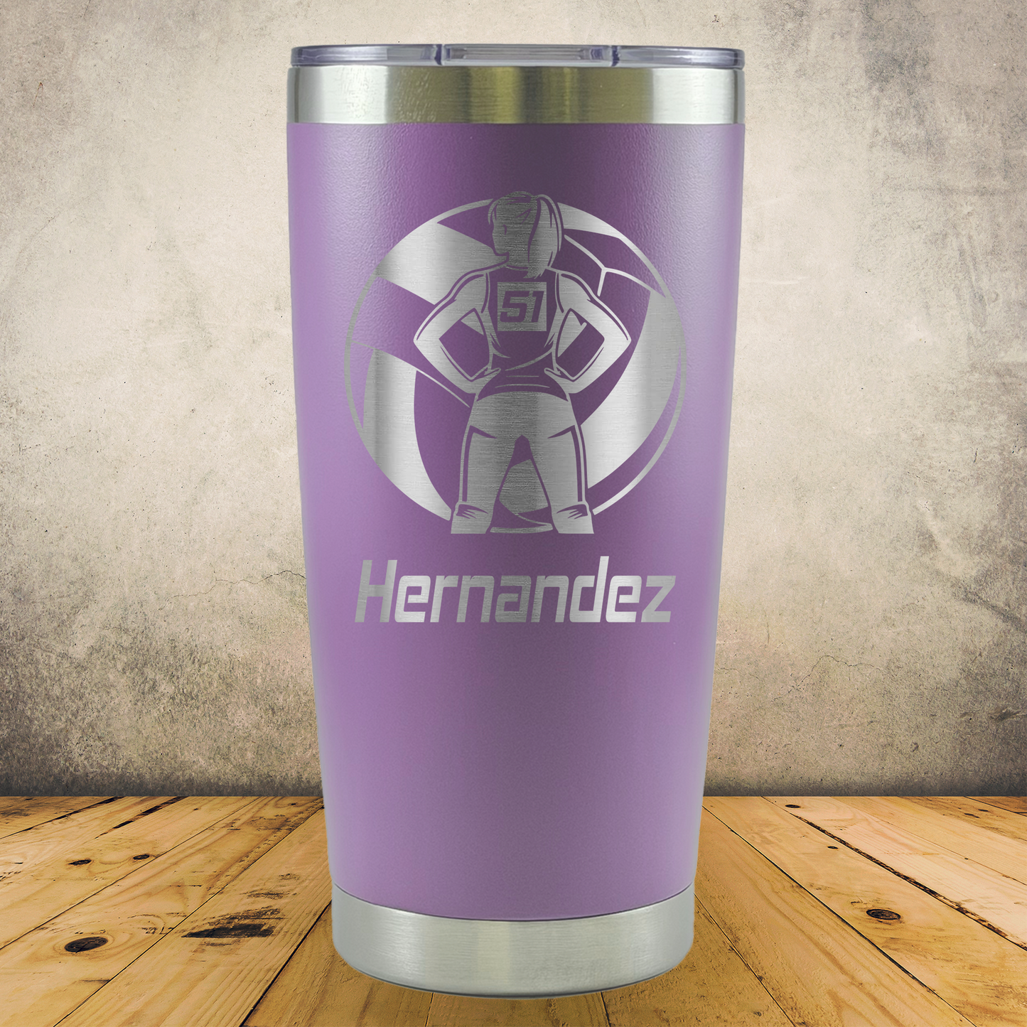 Personalized Laser Engraved Tumbler 20oz Female Volleyball Player Silhouette Gift for Players, Coaches & Fans