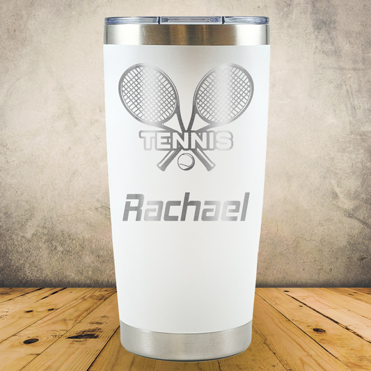 20oz Personalized Laser Engraved Tumbler Tennis for Players, Coaches & Fans