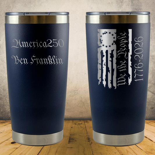 Personalized Laser Engraved Tumbler 20oz 1776–2026 USA We The People