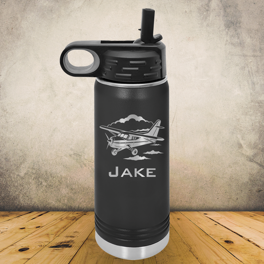 20/32oz Personalized Laser Engraved Water Bottle for Cessna Airplane and Aviation Gift for Pilots