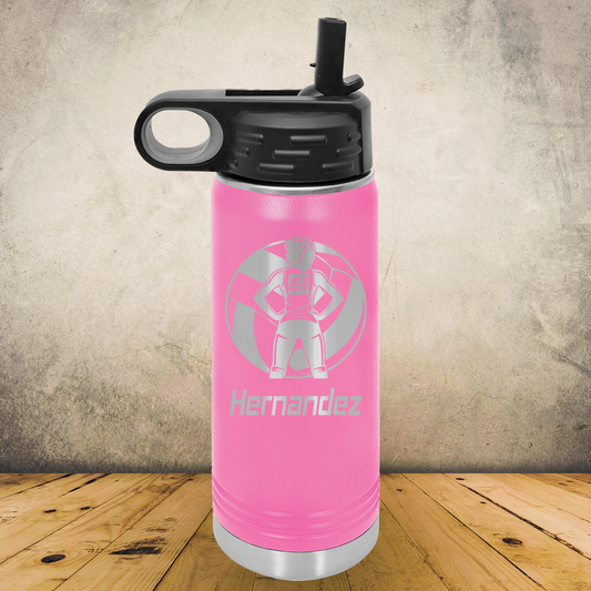 20/32oz Personalized Laser Engraved Water Bottle  Female Volleyball Player Silhouette Gift for Players, Coaches & Fans