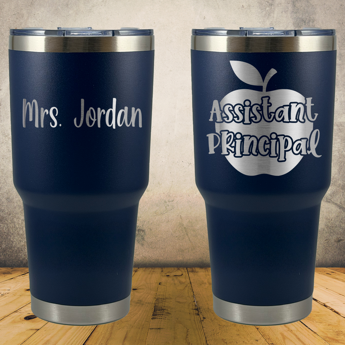 Personalized Laser Engraved Tumbler 30oz for Assistant Principal, Vice Principal, School Administrator, Back to School, End of School Year or Retirement Gift