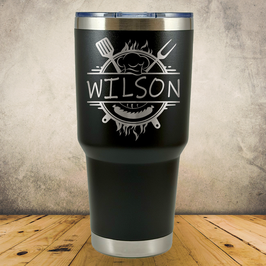 Personalized Chef Tumbler 30oz Custom Laser Engraved Cup