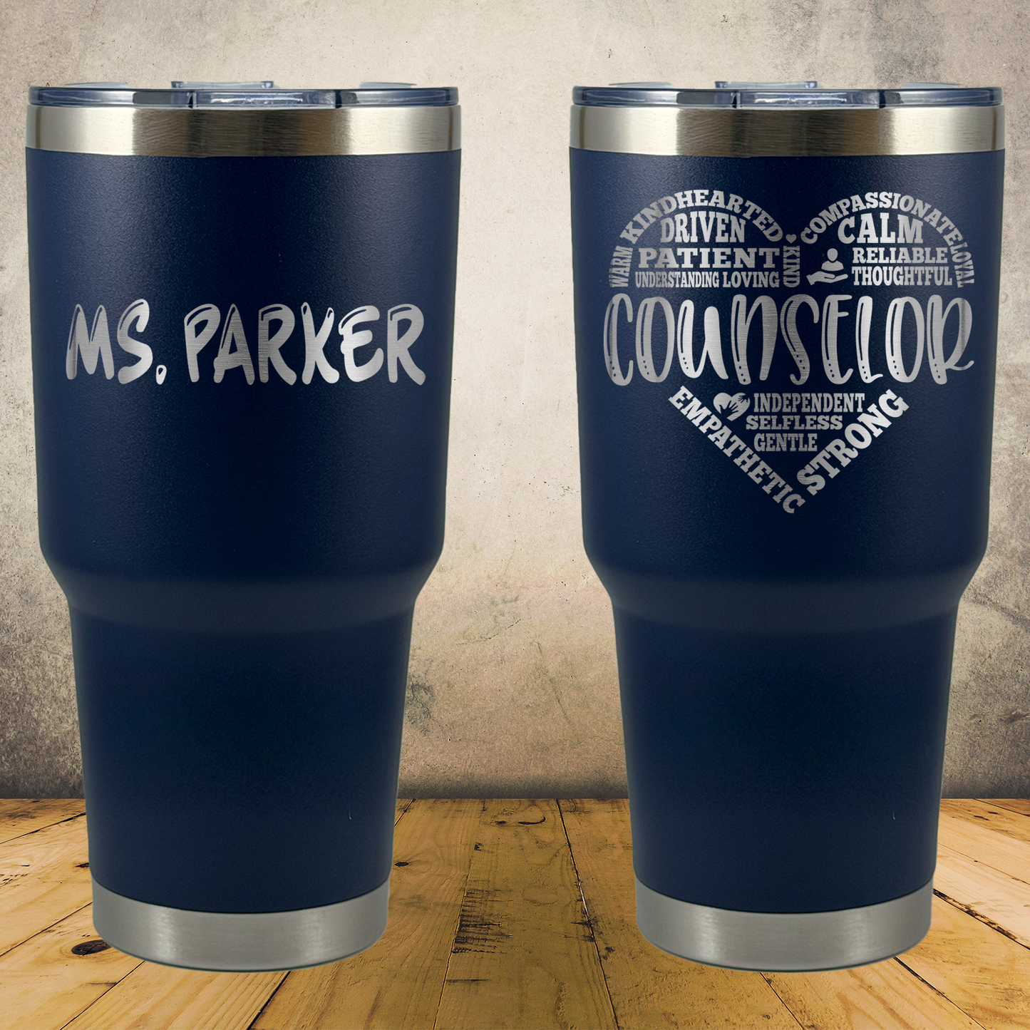 Personalized Laser Engraved Tumbler 30oz for Teachers, School Counselors & Staff Appreciation