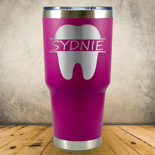Personalized Dentist Tumbler, Custom Laser Engraved 30oz Stainless Steel Cup