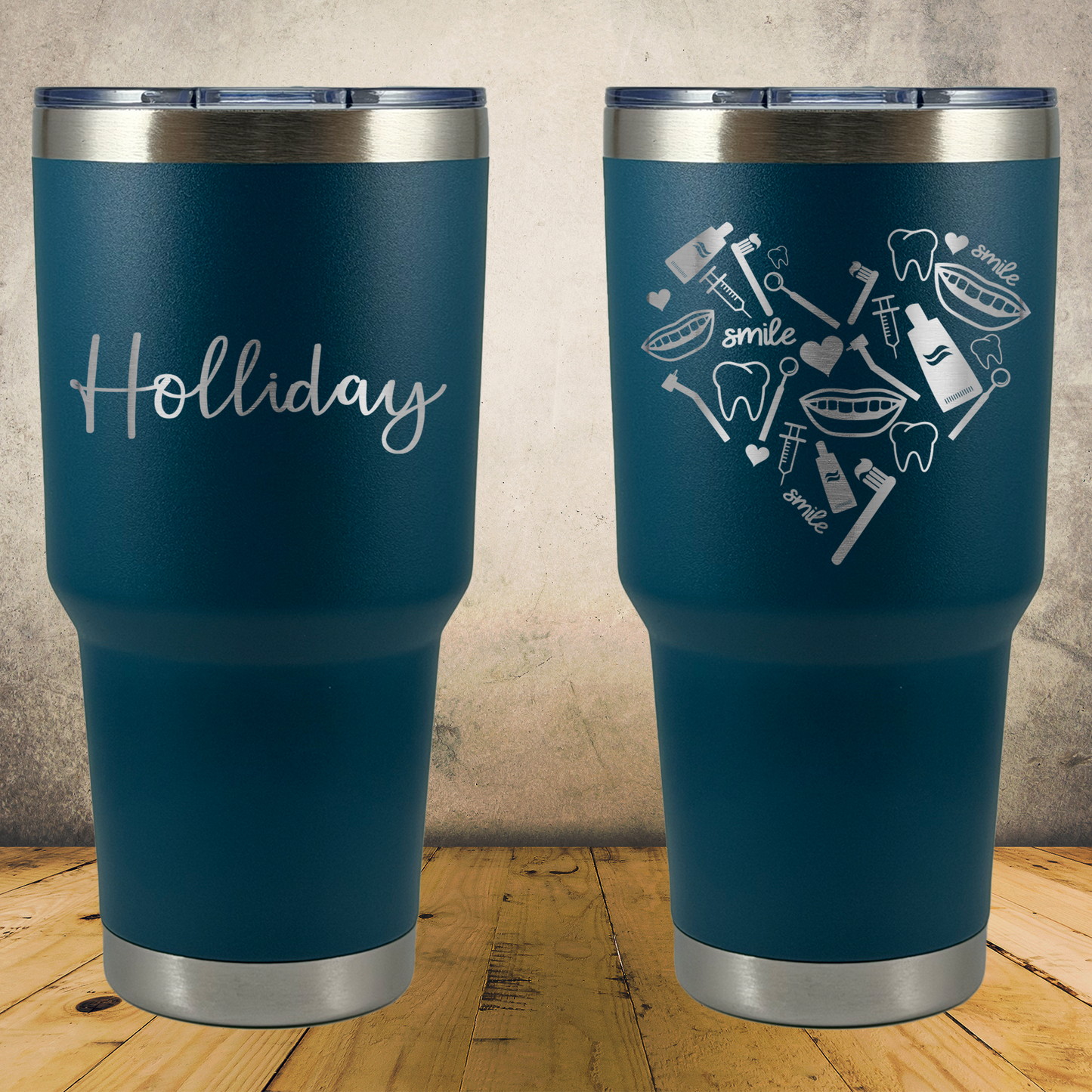 Personalized Dentist Tumbler, Custom Laser Engraved 30oz Stainless Steel Cup