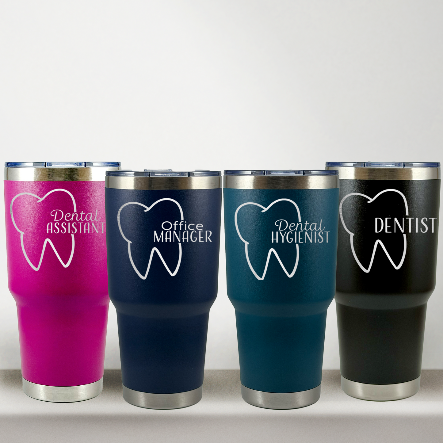 Personalized Dentist Tumbler, Custom Laser Engraved 30oz Stainless Steel Cup