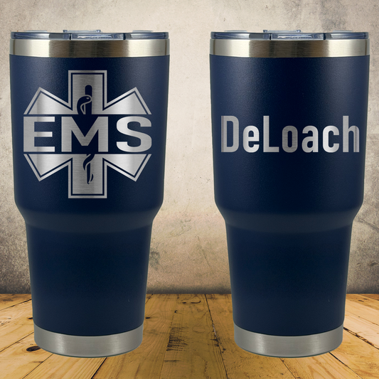 Personalized EMS 30oz Tumbler, Custom EMT & Paramedic Gift, Laser Engraved Stainless Steel Travel Mug, First Responder Cup (Copy)
