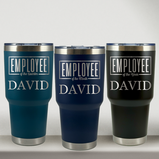 Personalized Employee of the Month Tumbler 30oz Custom Laser Engraved Cup