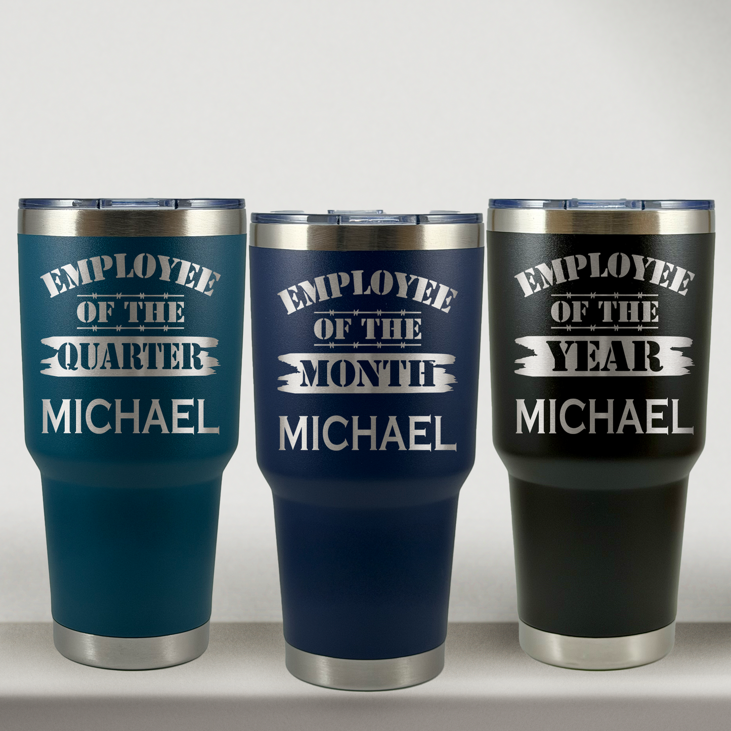Personalized Employee of the Month Tumbler 30oz Custom Laser Engraved Cup