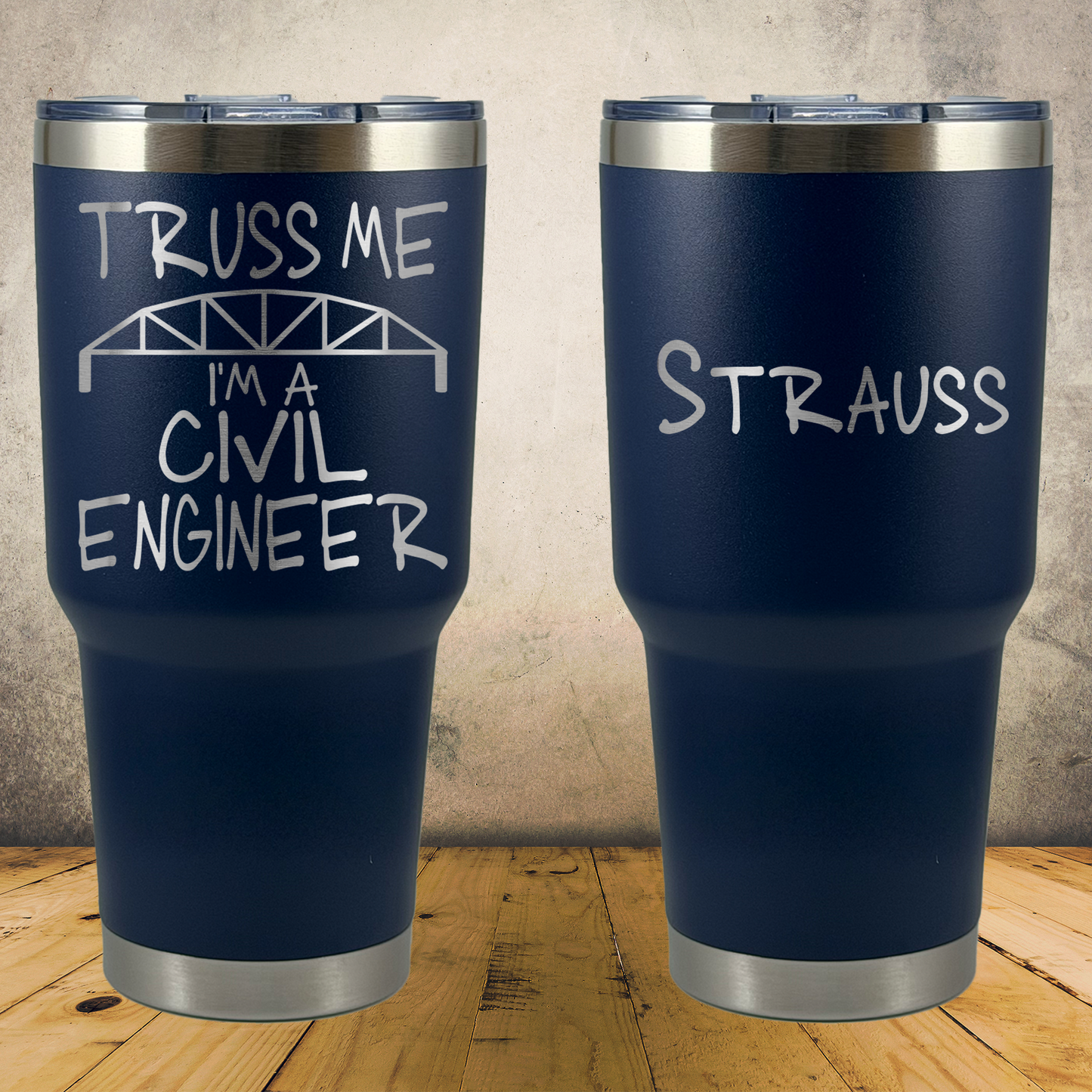Personalized Engineer Tumbler 30oz Stainless Steel Laser Engraved Cup, Custom Insulated Travel Mug for Engineers, Engineering Gift
