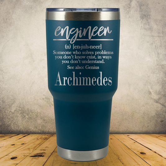Personalized Engineer Tumbler 30oz Stainless Steel Laser Engraved Cup, Custom Insulated Travel Mug for Engineers, Engineering Gift