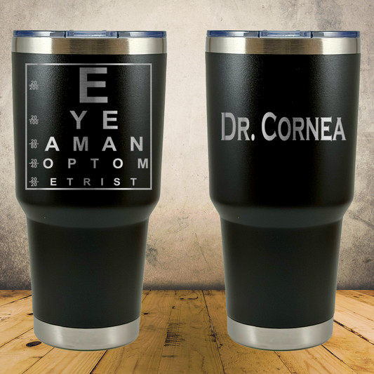 Personalized Optometrist Tumbler 30oz Custom Stainless Steel Laser Engraved Tumbler, Ophthalmologist Present, Eye Doctor Gift, Optometry Professionals, Vision Care Professional Gift