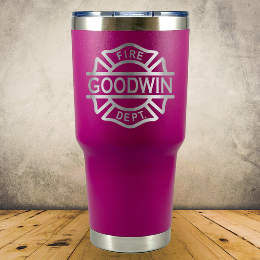 Personalized Laser Engraved Tumbler 30oz for Firefighter Monogram