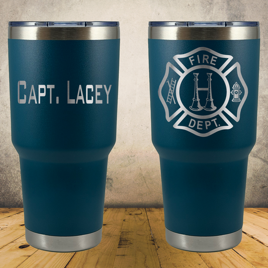 Personalized Laser Engraved Tumbler 30oz for Firefighter Captain