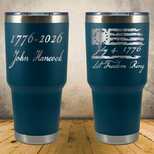 Personalized Laser Engraved Tumbler 30oz 1776–2026 USA 250th Anniversary