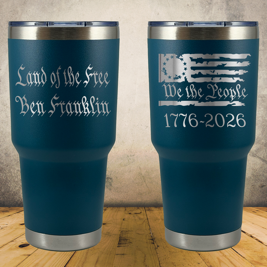 Personalized Laser Engraved Tumbler 30oz 1776–2026 USA We The People
