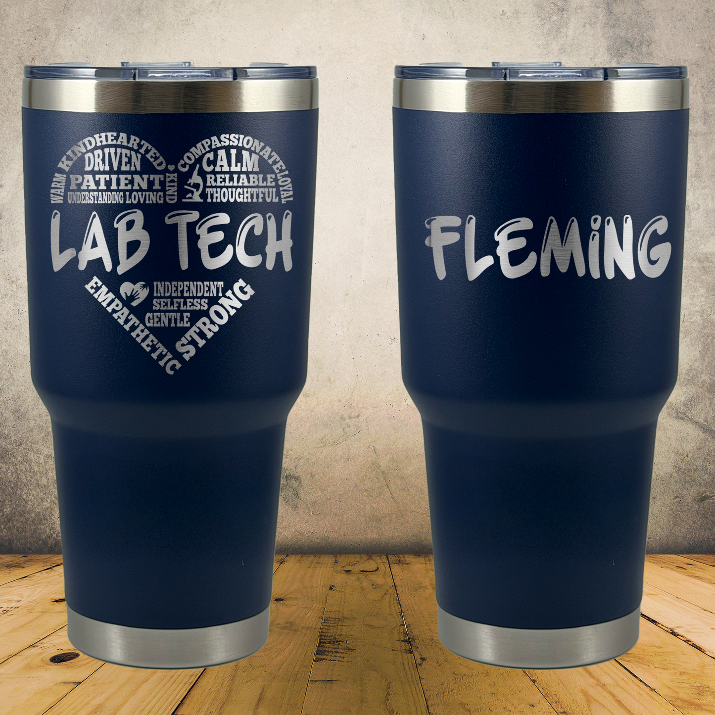 Personalized Lab Tech Tumbler, Custom 30oz Laboratory Technician Laser Engraved Stainless Steel Cup