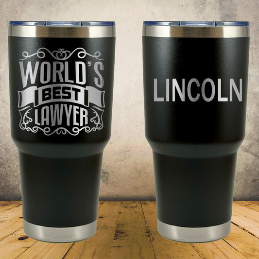 Personalized Lawyer Tumbler 30oz Custom Laser Engraved Cup